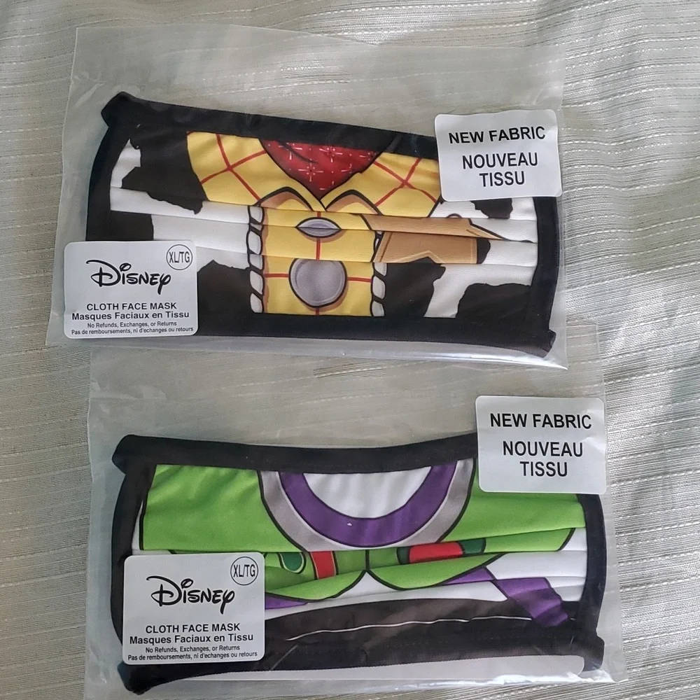 Toy Story Woody and Buzz Fabric Face Masks